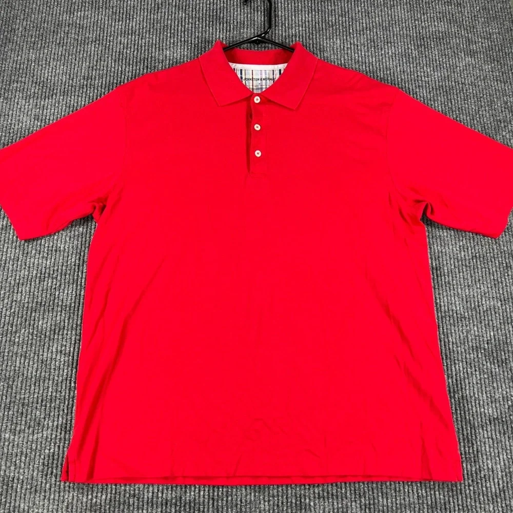 Johnston‎ & Murphy Polo Shirt Mens XL Extra Large Red Short Sleeve Golf Outdoor